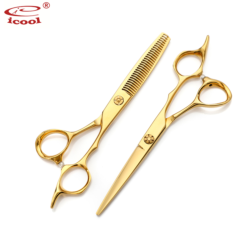 Wholesale Gold Coated Hair Barber Scissors Professional Hair